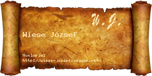 Wiese József névjegykártya